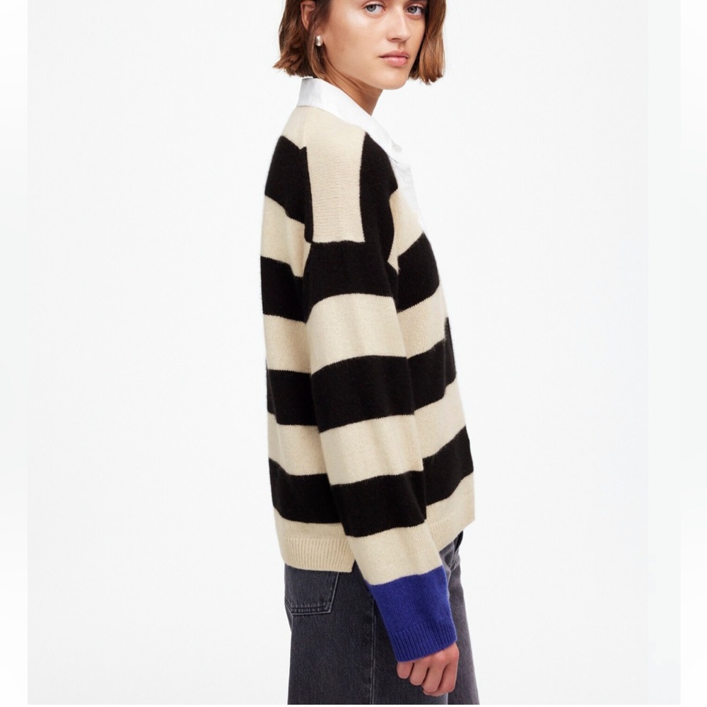 Madewell Cashmere-Wool Blend Rugby Sweater - Picture 3 of 8